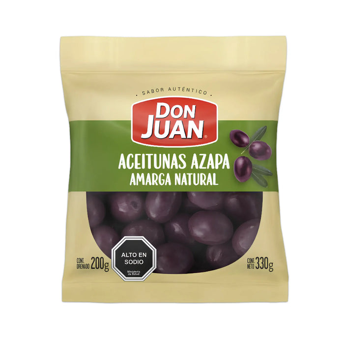 Aceitunas negras chilenas Don Juan Aceitunas Azapa en bolsa