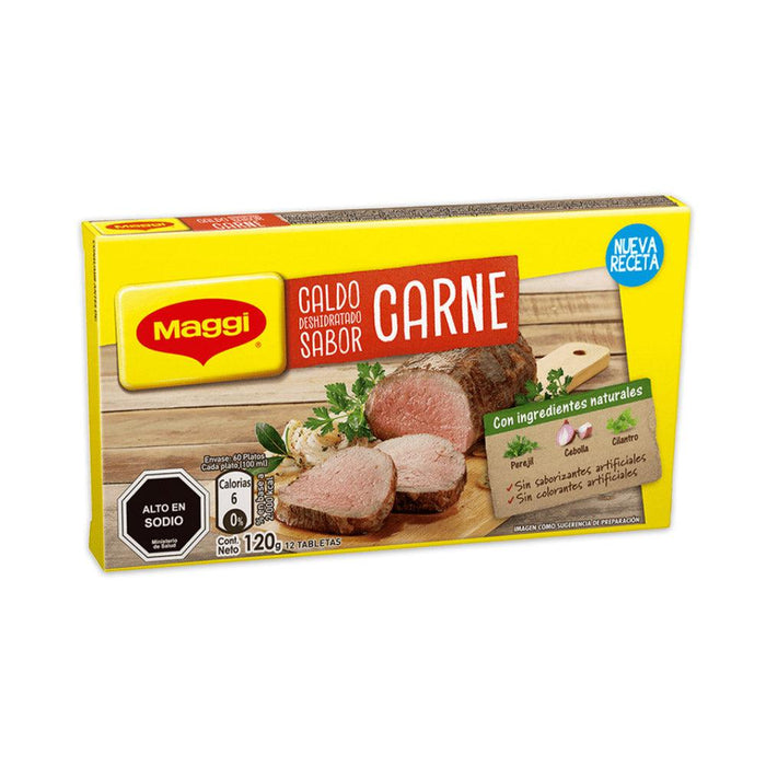Una caja pequeña de Maggi Caldos Sabor Verduras Beef.