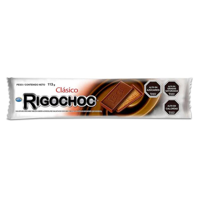 Una galleta tradicional chilena cubierta de chocolate con leche.