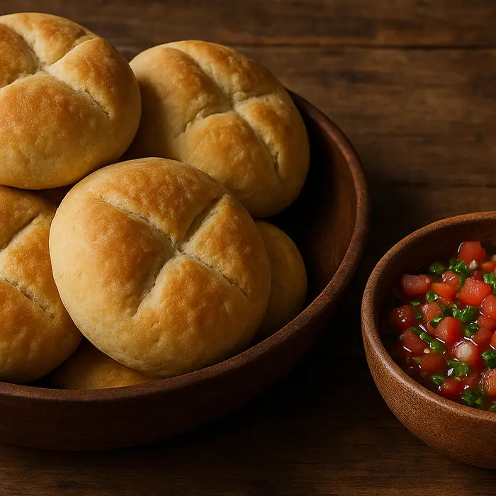 Receta de Pan Amasado y Salsa de Pebre