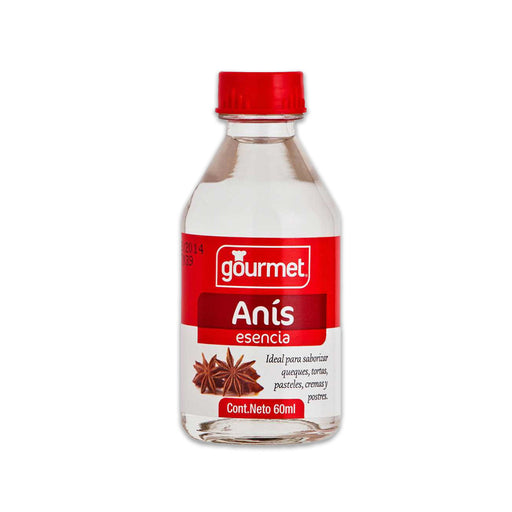 A clear bottle of Anís Extract with a red cap and label.