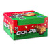 Una caja de 20 unidades de barritas rojas y verdes de Chocolate Golpe.