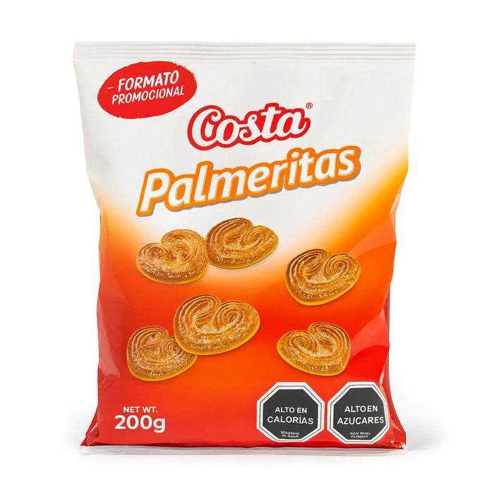 Envasado de aperitivos Costa Palmeritas con degradado rojo y naranja
