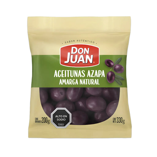 Aceitunas negras chilenas Don Juan Aceitunas Azapa en bolsa