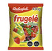 Una bolsa roja y amarilla de caramelos Frugele con sabor a fruta.