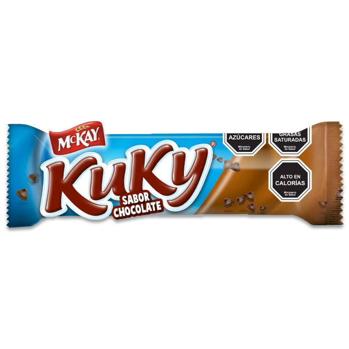 Una bolsa azul de galletas de chocolate Kuky de McKay.