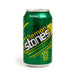 Lata verde de cerveza Lemon Stones con gráfico de limón sobre fondo blanco