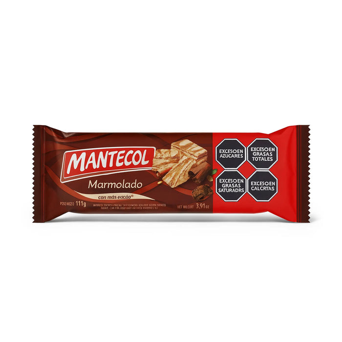 Envase de tableta de chocolate Mantecol Marmolado sobre fondo blanco