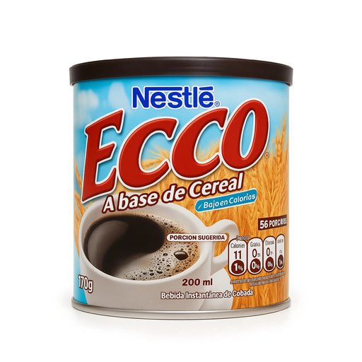 Un envase de 170 g de Ecco Cafe con el logotipo de Nestlé en la parte superior.