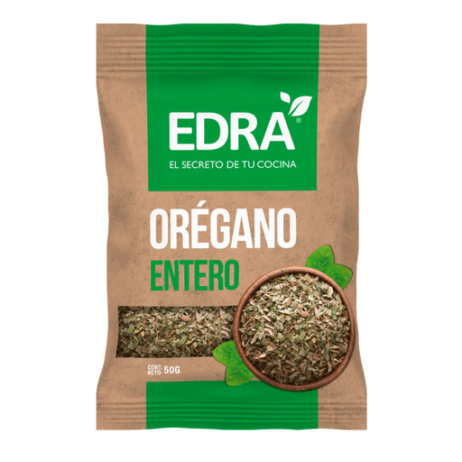 Paquete de orégano Edra sobre fondo blanco