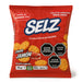 Galletas saladas con sabor a jamón Selz - Bolsa roja de 35 g con etiqueta de importación chilena e iconos de advertencia.