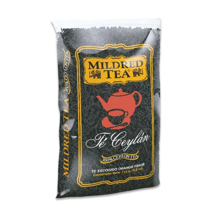 Una bolsa de 125 gramos de té 100% de Ceilán. Un producto importado de Chile.