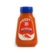 Botella de salsa J&B Ají Chileno con tapón azul sobre fondo blanco
