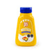 Mostaza JB - Mostaza chilena en frasco amarillo de 240 g con tapón azul sobre fondo blanco.