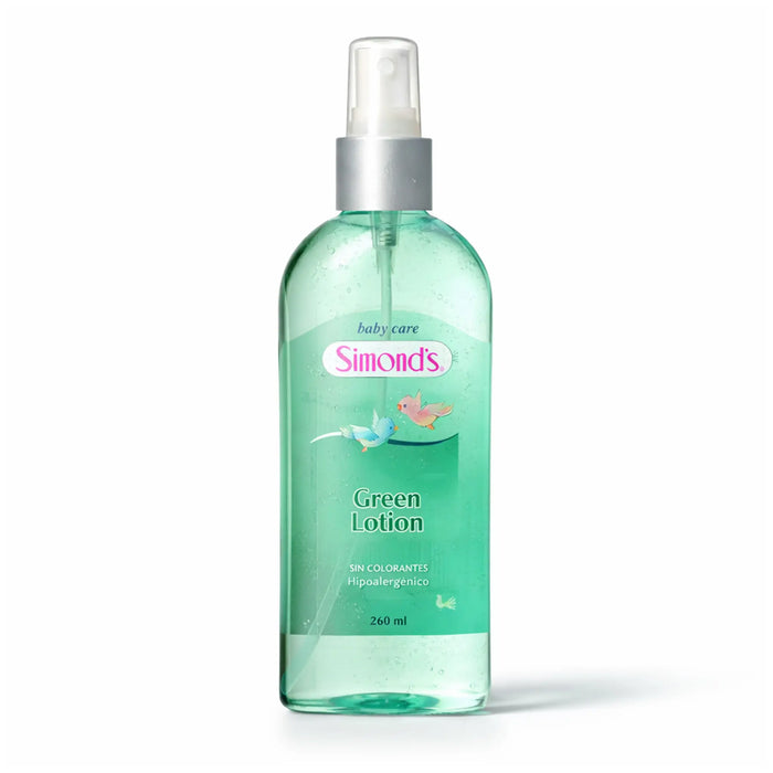 Simonds cuidado del bebé Loción verde en botella con atomizador, 260 ml (Chile)