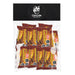 Una bolsa de la marca ChinChile rellena con ocho galletas Alfajor envueltas con un envoltorio marrón. Un producto fabricado por Fruna e importado de Chile.