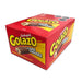Una gran caja roja de Golazo que contiene 24 tabletas de chocolate. Un producto importado de Chile.
