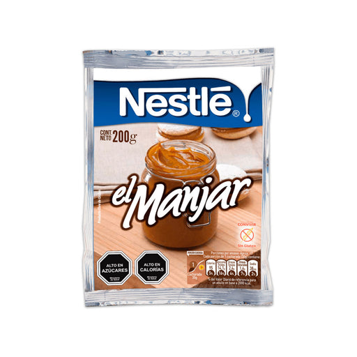 A 200 gram silver bag of Manjar from Nestle.