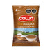 Una bolsa marrón de 500 gramos de Manjar Colun, un producto dulce importado de Chile.