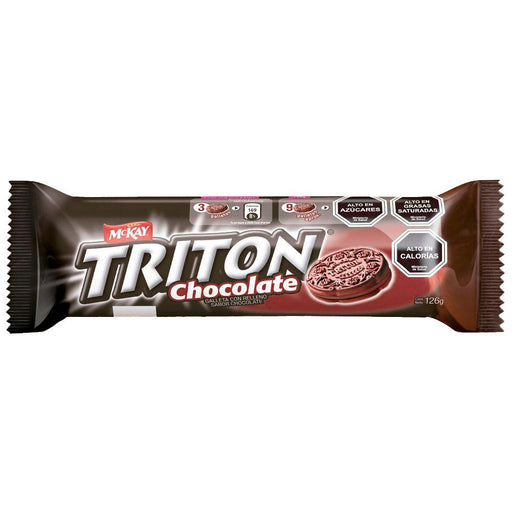 Un paquete marrón de galletas de chocolate Triton.