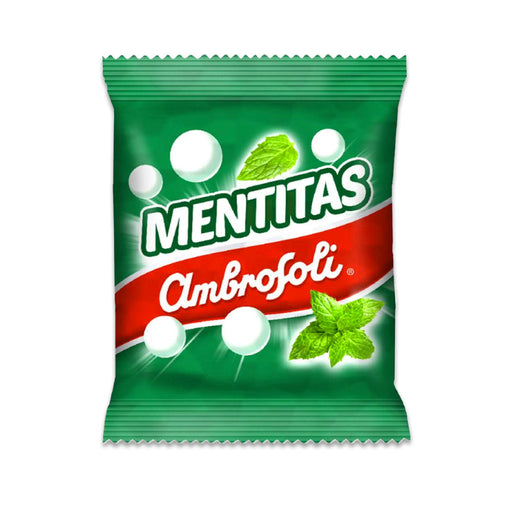 Un pequeño paquete verde de Mentitas de Ambrosoli.