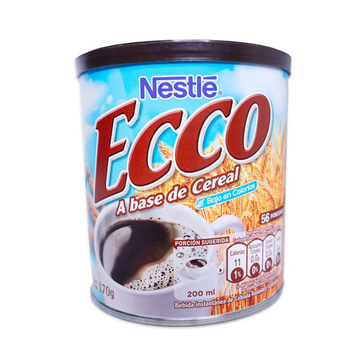 Un envase de 170 gramos de Ecco Cafe con el logotipo de Nestlé en la parte superior.