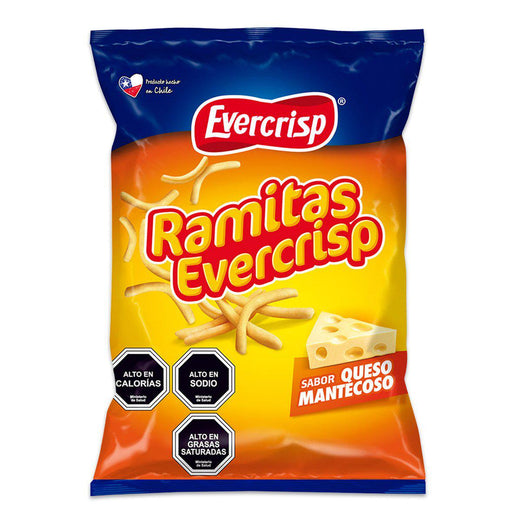 Una bolsa naranja de queso sabor Ramitas de Evercrisp.