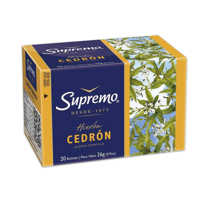 Una caja de té Cedrón importado de Chile.
