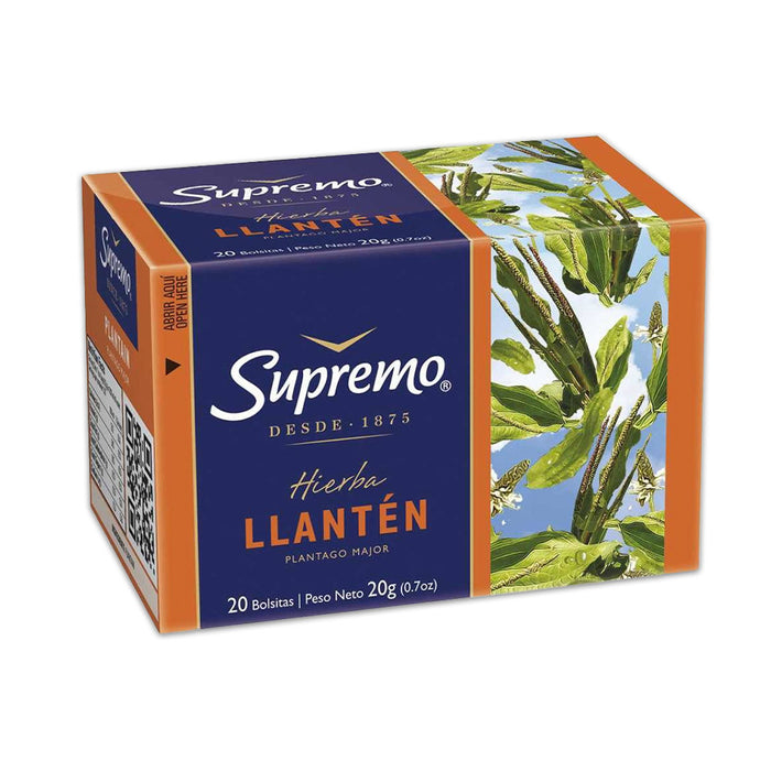Una caja de té de Supremo. Importado de Chile.