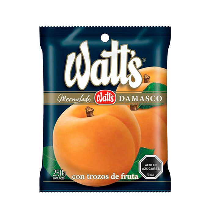 Una bolsa de mermelada de damasco Watt's importada de Chile.