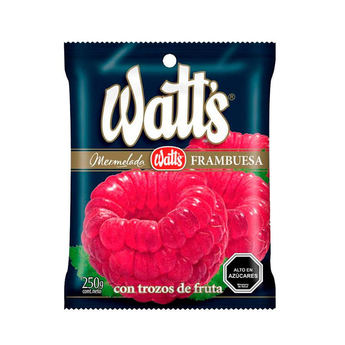 Una bolsa de mermelada de frambuesa Watt's importada de Chile.